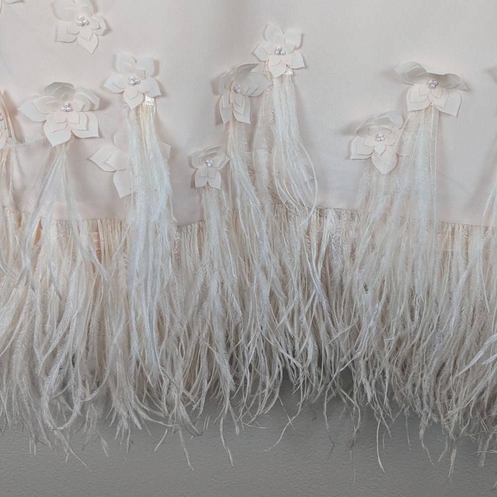 Jessica Simpson Crepe Dress Feather Hem 10 - Picture 10 of 11